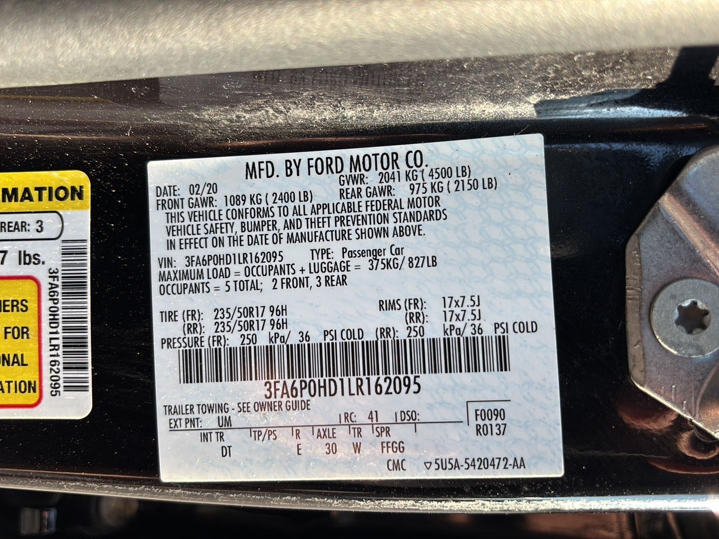 2020 Ford Fusion SE