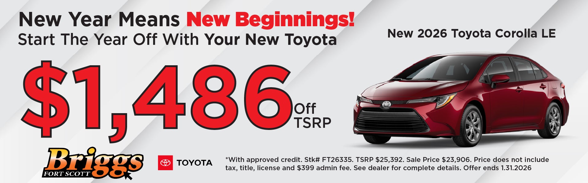 2026 Corolla Special