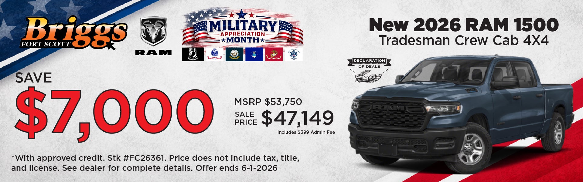 2026 RAM 1500 Tradesman Crew Cab 4x4